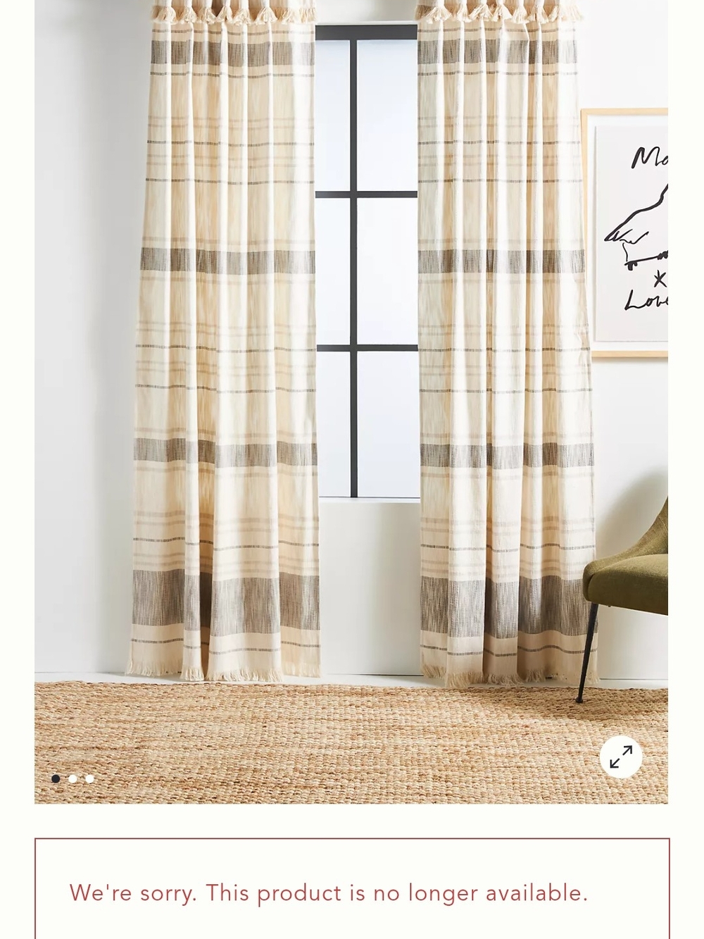 Anthropologie Joey Plaid Curtain Panels
